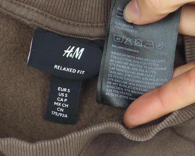 H&M Women Brown Relaxed Fit Pullover Sweatshirt Size S