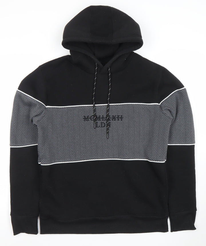 Brave Soul Men's Black Geometric Pullover Hoodie Size M