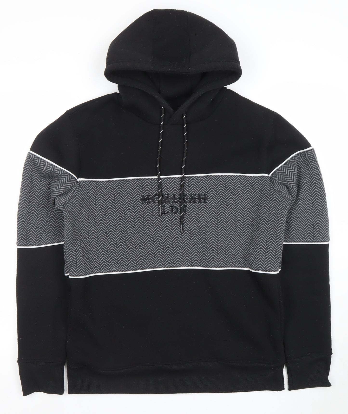 Brave Soul Men's Black Geometric Pullover Hoodie Size M