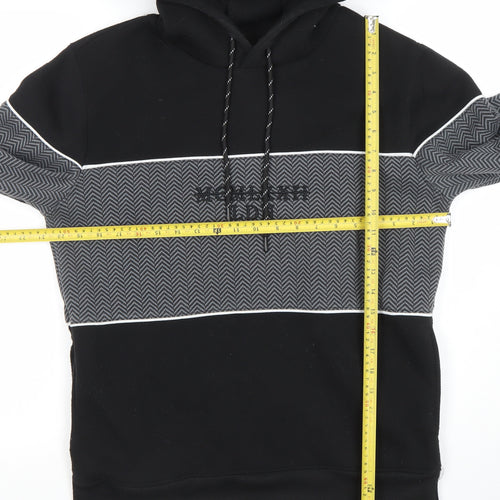 Brave Soul Men's Black Geometric Pullover Hoodie Size M