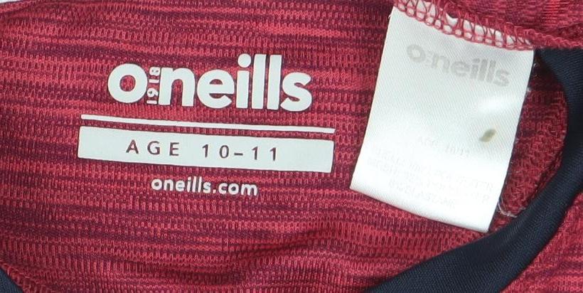 O’Neills Boys Red Short Sleeve Gaelic Football Jersey Top Age 10-11 Years