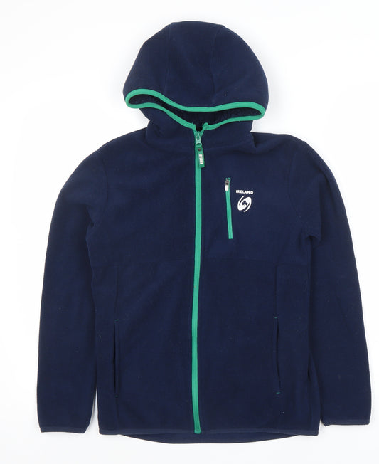 Dunnes Stores Boys Blue Hooded Full Zip Fleece Jacket 13-14 Years