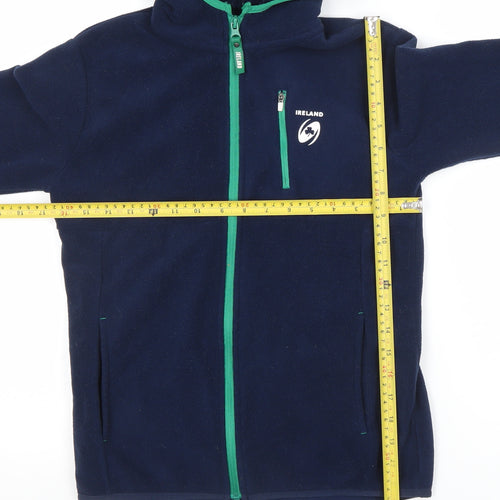 Dunnes Stores Boys Blue Hooded Full Zip Fleece Jacket 13-14 Years