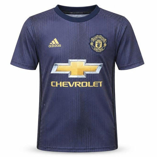 Adidas Boys Blue Manchester United Football Jersey 9-10 Years