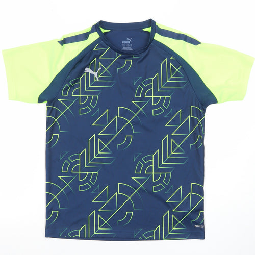 Puma Boys Blue Geometric DryCELL Sports T-Shirt 11-12 Years