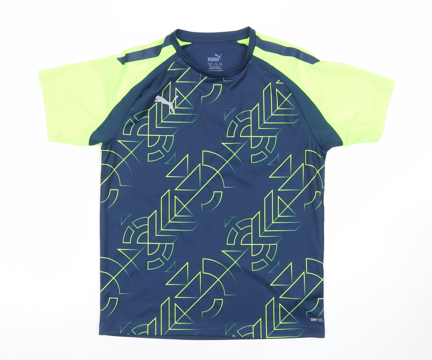 Puma Boys Blue Geometric DryCELL Sports T-Shirt 11-12 Years
