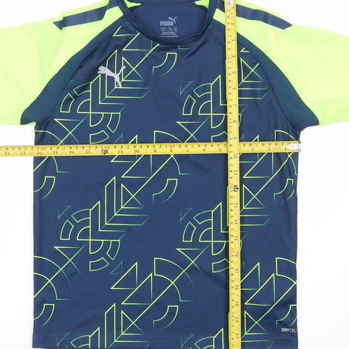 Puma Boys Blue Geometric DryCELL Sports T-Shirt 11-12 Years
