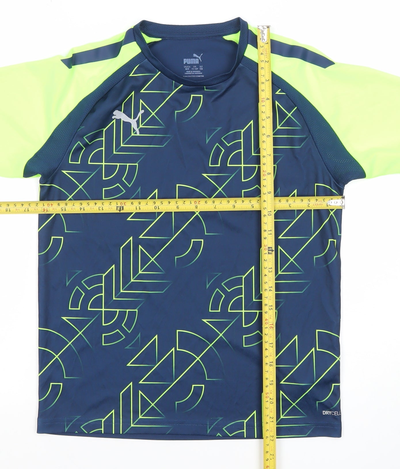Puma Boys Blue Geometric DryCELL Sports T-Shirt 11-12 Years