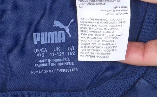 Puma Boys Blue Geometric DryCELL Sports T-Shirt 11-12 Years