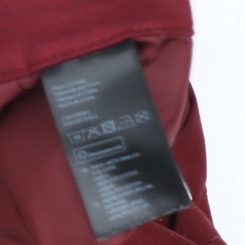 H&M Women Red Cotton Stretch Button Mini Skirt Size 10