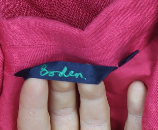 Boden Women's Red Linen Single-Breasted Blazer Jacket Size 16