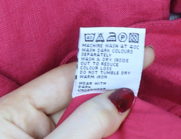 Boden Women's Red Linen Single-Breasted Blazer Jacket Size 16