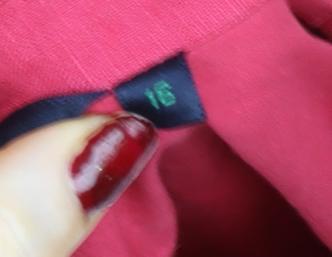 Boden Women's Red Linen Single-Breasted Blazer Jacket Size 16