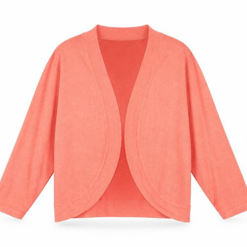 C.M.D Womens Pink 3/4 Sleeve Knit Open Cardigan L