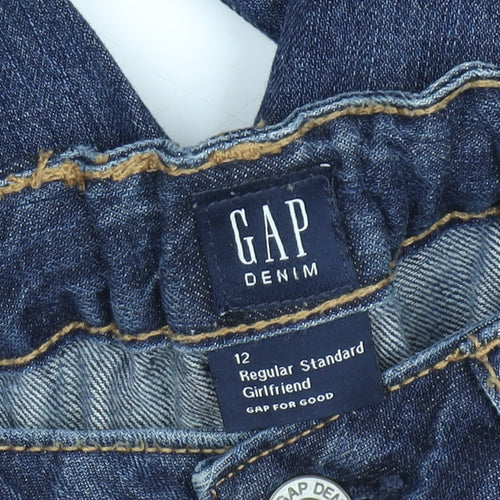 GAP Girls Blue Denim Regular Fit Girlfriend Jeans Age 12 Years