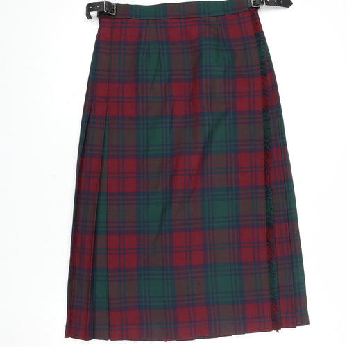 James Pringle Weavers Women's Multicoloured Pleated Tartan Skirt Size 10