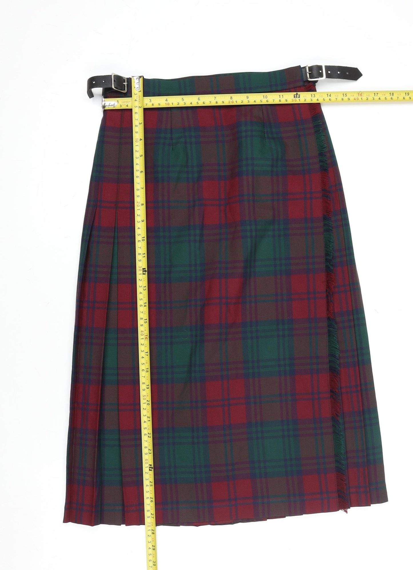 James Pringle Weavers Women's Multicoloured Pleated Tartan Skirt Size 10