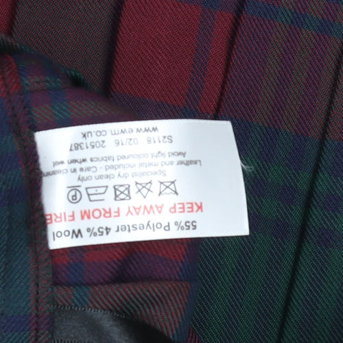 James Pringle Weavers Women's Multicoloured Pleated Tartan Skirt Size 10