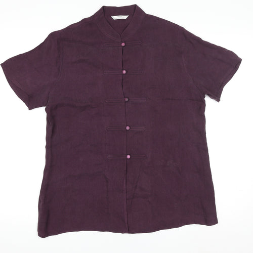 Marks and Spencer Women’s Purple Linen Kimono Blouse UK 14