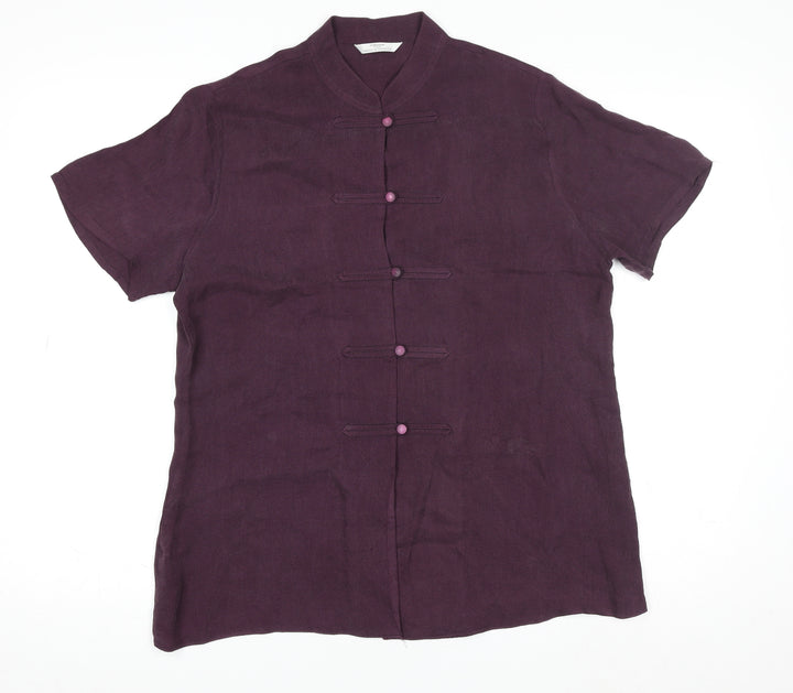 Marks and Spencer Women’s Purple Linen Kimono Blouse UK 14