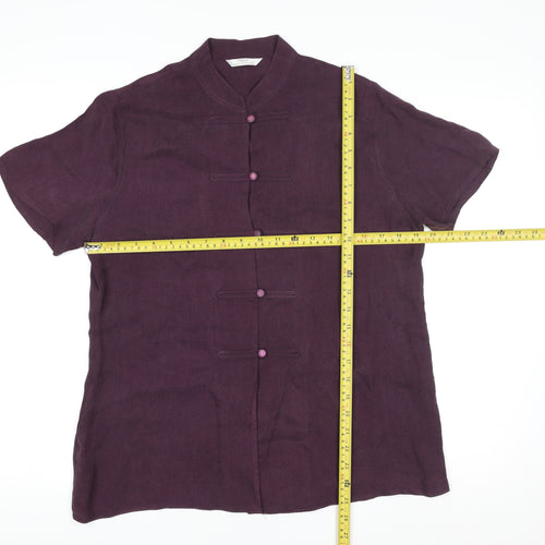 Marks and Spencer Women’s Purple Linen Kimono Blouse UK 14