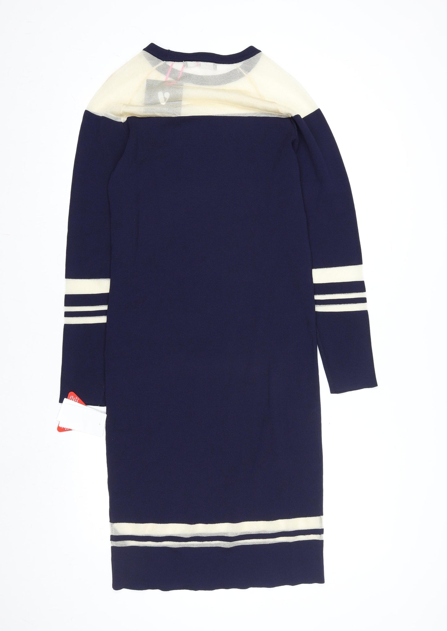 Very Women’s Blue Knit Bodycon Dress Size 12 Long Sleeve