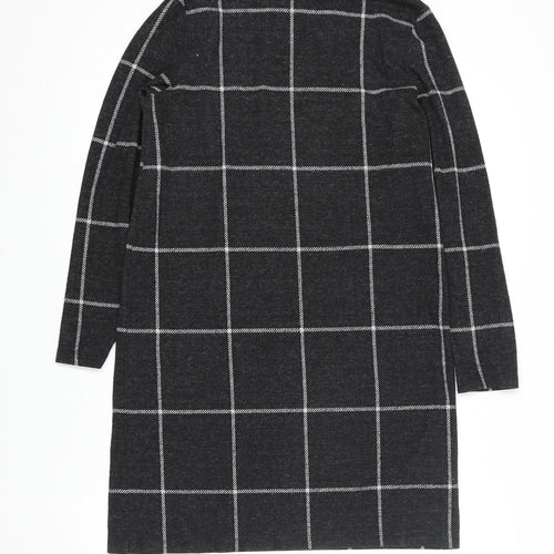 Marks and Spencer Women Grey Check Knit Shift Dress Size 10