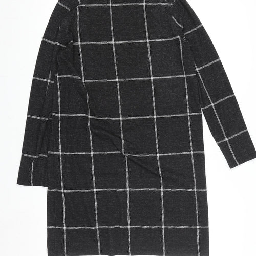 Marks and Spencer Women Grey Check Knit Shift Dress Size 10