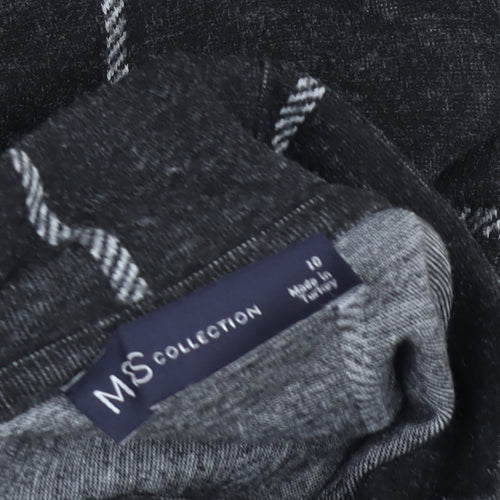 Marks and Spencer Women Grey Check Knit Shift Dress Size 10