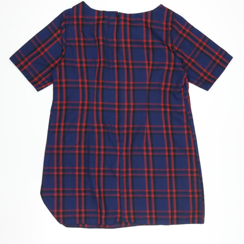 Dorothy Perkins Women Blue Check Shift Dress Size 16