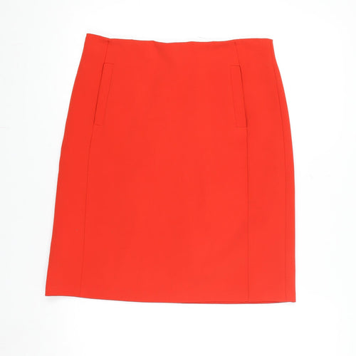 Marks and Spencer Womens Orange Size 10 Knee Length Pencil Skirt