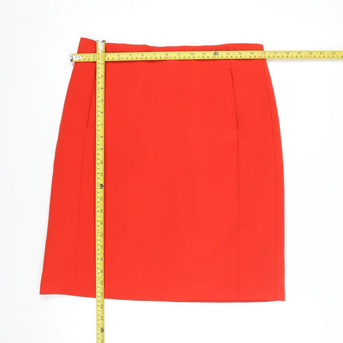 Marks and Spencer Womens Orange Size 10 Knee Length Pencil Skirt