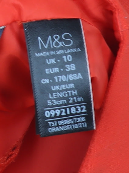 Marks and Spencer Womens Orange Size 10 Knee Length Pencil Skirt