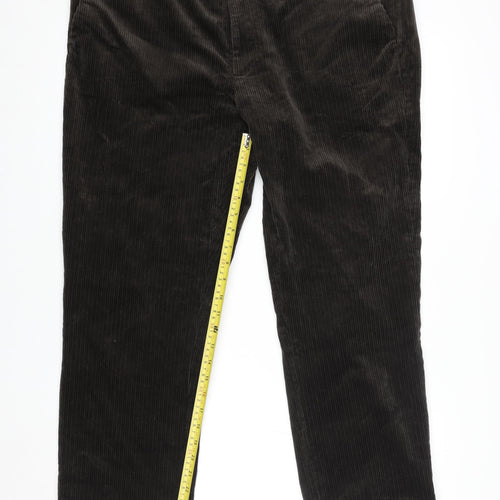 Marks and Spencer Men’s Brown Corduroy Regular Fit Trousers 40W 29L