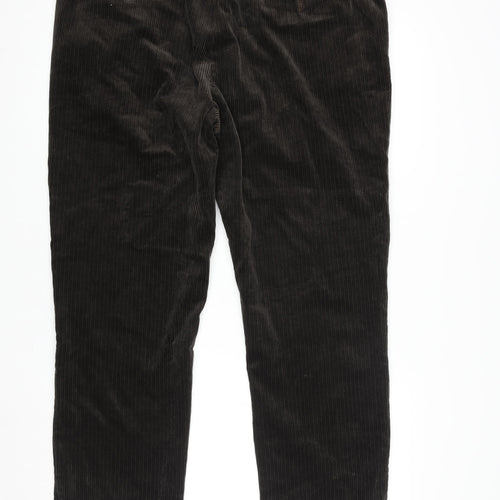 Marks and Spencer Men’s Brown Corduroy Regular Fit Trousers 40W 29L