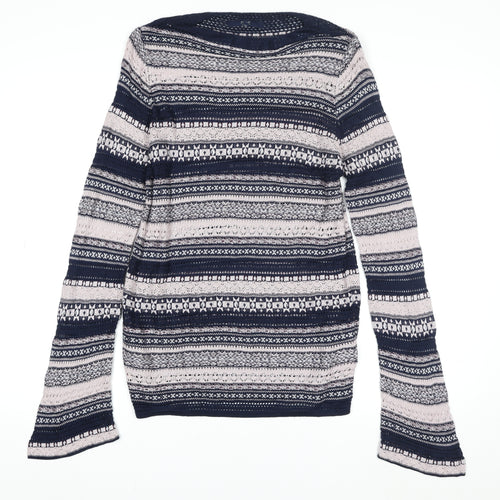 Next Women’s Blue Fair Isle Knit Jumper Dress Size 10 Long Sleeve
