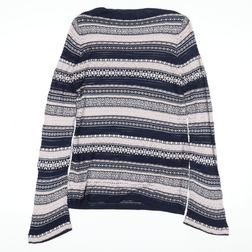 Next Women’s Blue Fair Isle Knit Jumper Dress Size 10 Long Sleeve