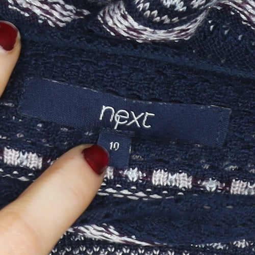 Next Women’s Blue Fair Isle Knit Jumper Dress Size 10 Long Sleeve