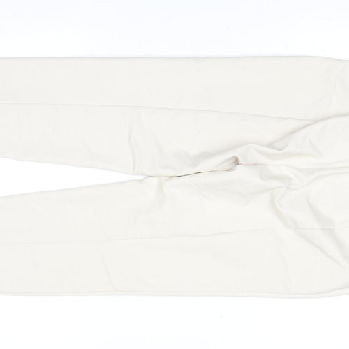 Mango Women Beige Cotton Stretch Tailored Trousers Size 12