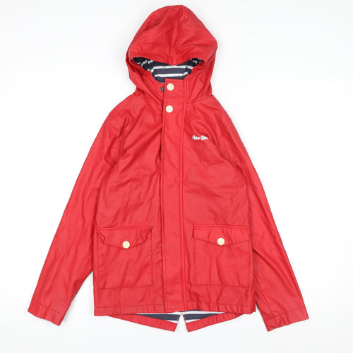 Peter Storm Boys Red Waterproof Hooded Rain Coat Jacket 9-10 Years