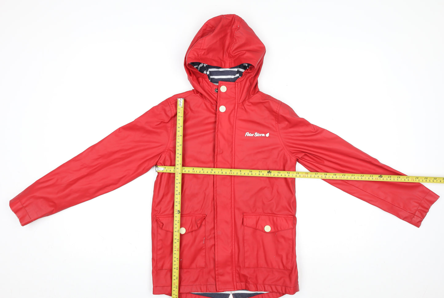 Peter Storm Boys Red Waterproof Hooded Rain Coat Jacket 9-10 Years