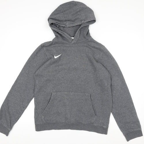 Nike Teens Grey XL Pullover Hoodie with Logo and Kangaroo Pocket