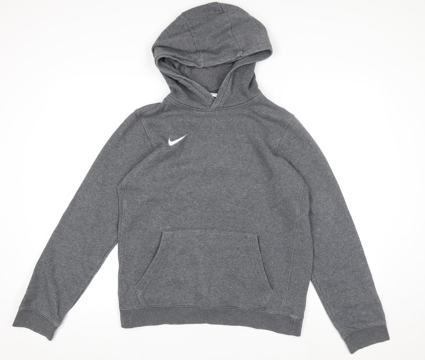 Nike Teens Grey XL Pullover Hoodie with Logo and Kangaroo Pocket