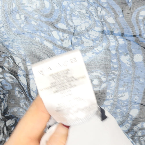 Windsmoor Womens Blue Geometric Flare Midi Chiffon Skirt Size 12