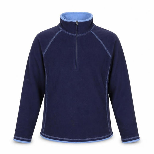 Front view of Mountain Warehouse Men's Blue Fleece Half Zip Jacket, size S