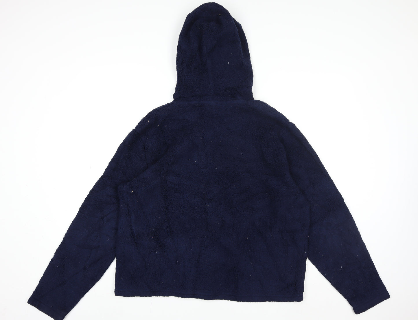 FILA Women's Navy Blue L Full Zip Hoodie Fleece Logo Sweatshirt