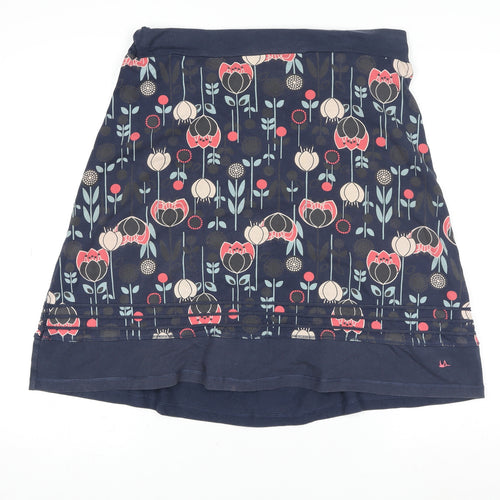 Mantaray Women’s Blue Floral A-Line Cotton Skirt Size 14