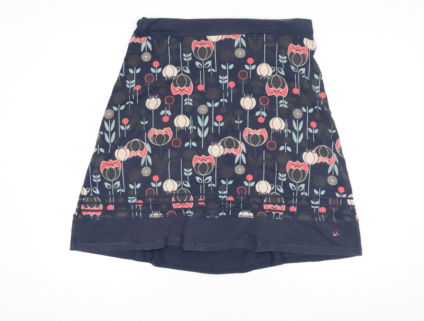 Mantaray Women’s Blue Floral A-Line Cotton Skirt Size 14