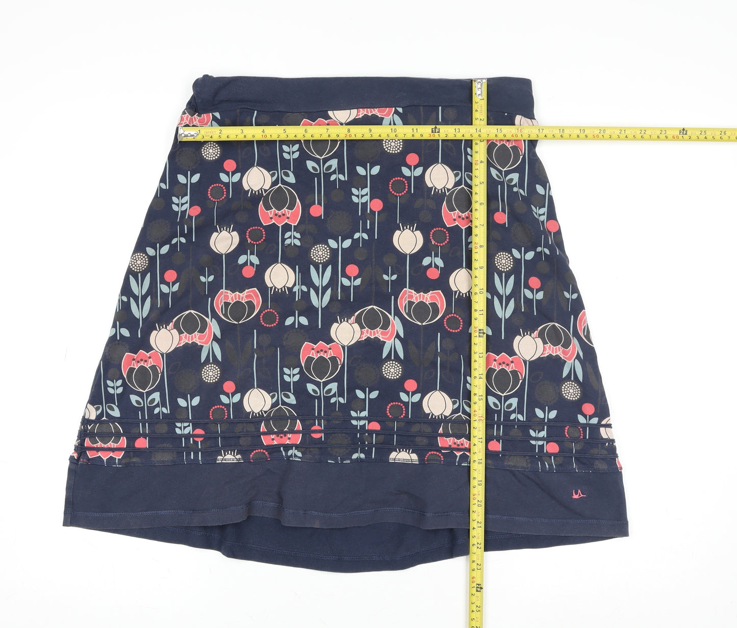 Mantaray Women’s Blue Floral A-Line Cotton Skirt Size 14