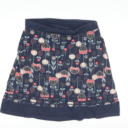 Mantaray Women’s Blue Floral A-Line Cotton Skirt Size 14